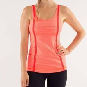 Lululemon Orange Tonka Stripe Flare Wholehearted / Heathered Flare GymTank Top 8